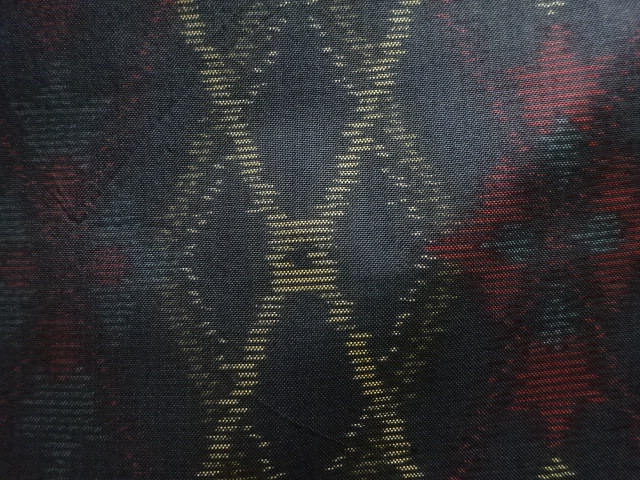 JAPANESE KIMONO / ANTIQUE KIMONO / SILK / DORO OSHIMA TSUMUGI / WOVEN RHOMBUS